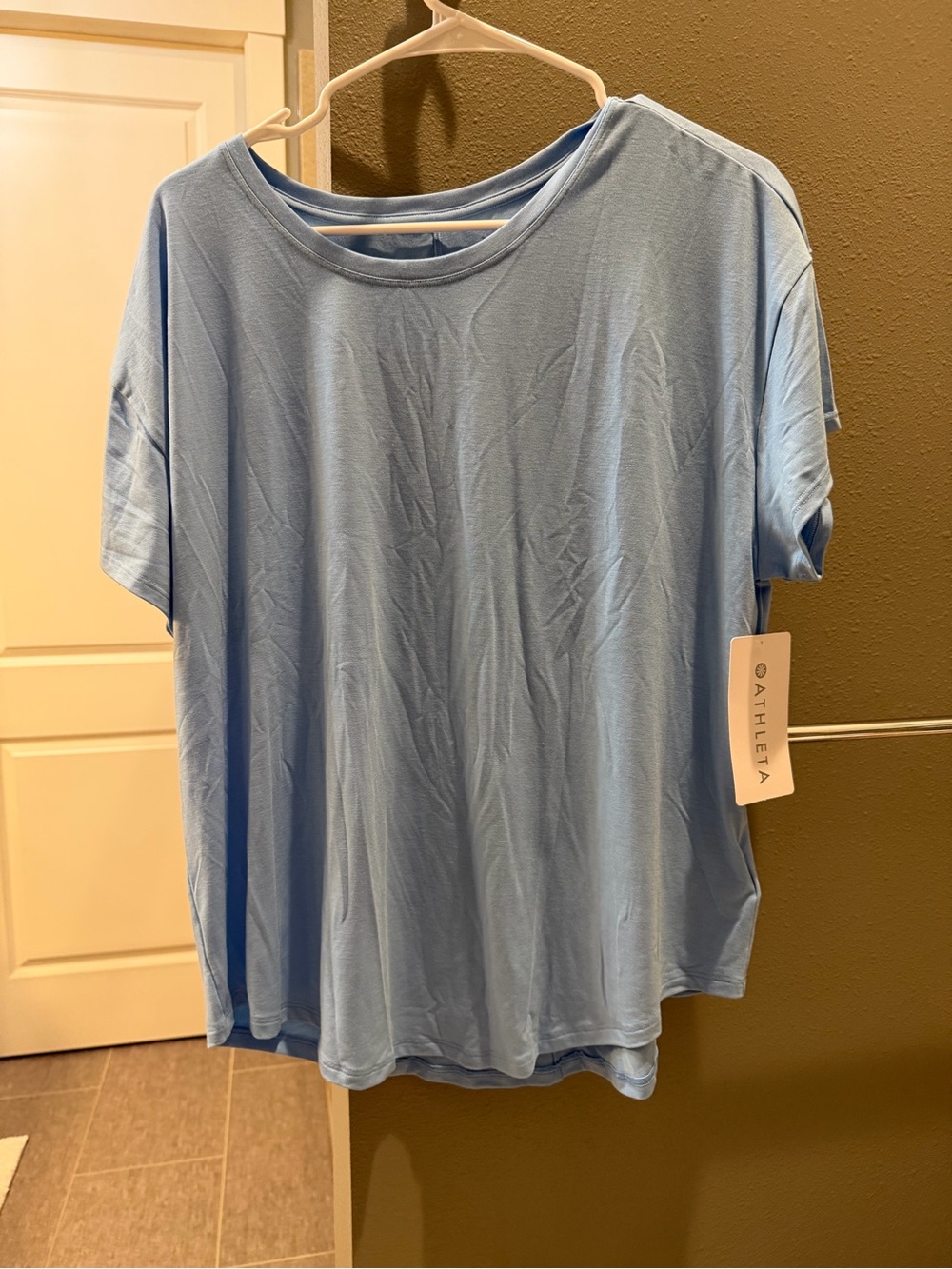 Athleta Light Blue Short Sleeve Performance Tee